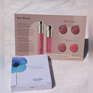 Rare Beauty (sample size) and POPSUGAR blush (full size compact)